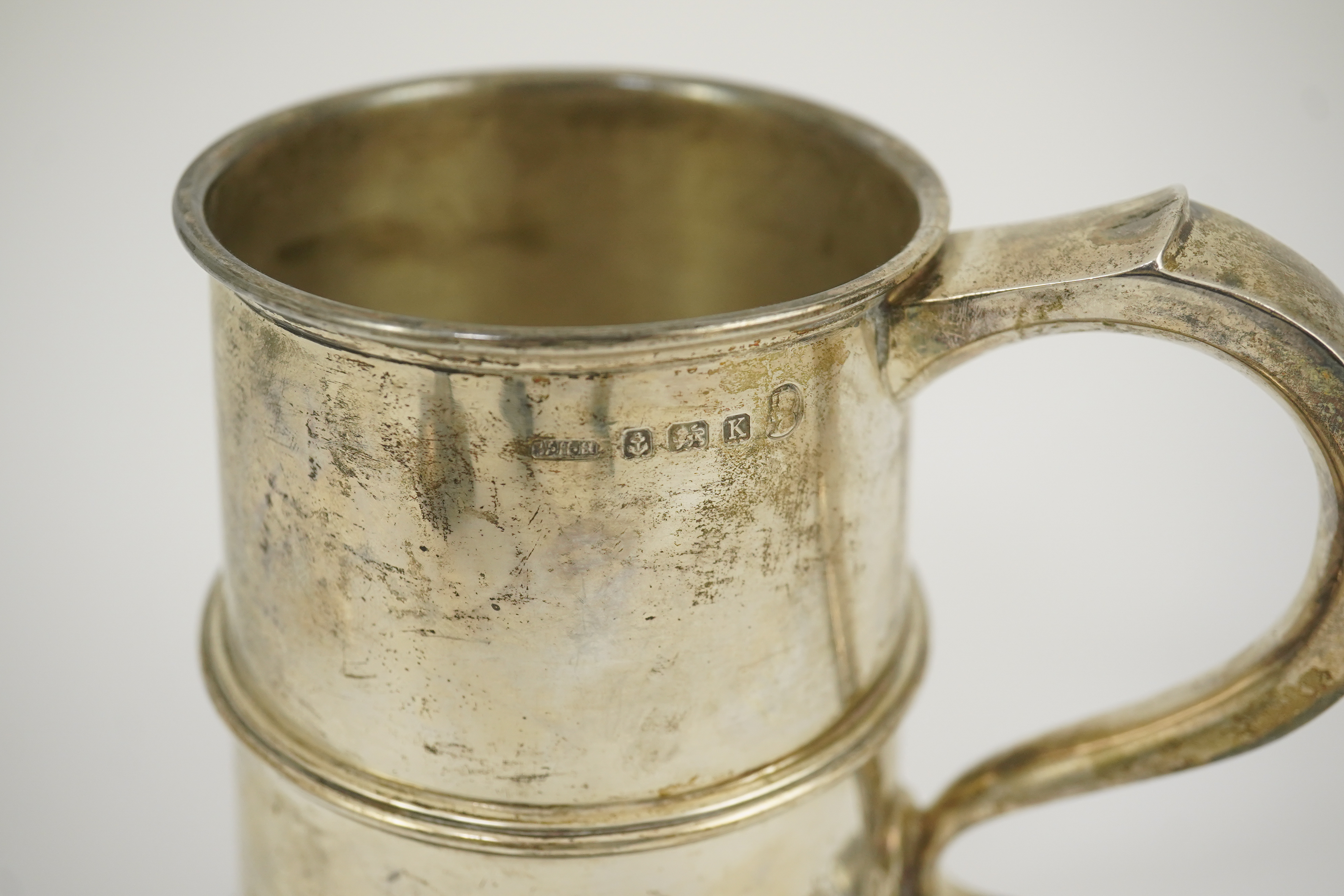 A George V silver mug, by William Hair Haseler Ltd